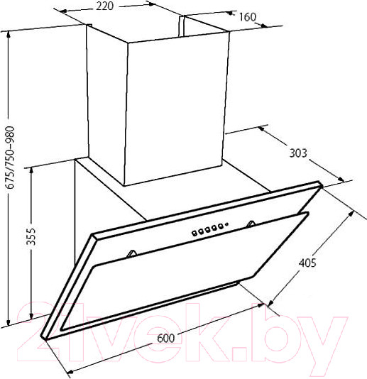 Изображение товара Вытяжка наклонная Akpo Juno 60 WK-4 (черный)