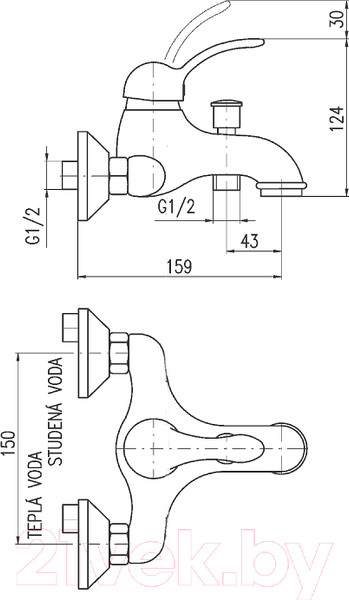 Изображение товара Смеситель Slezak RAV Labe L054.5 (стальная ручка)