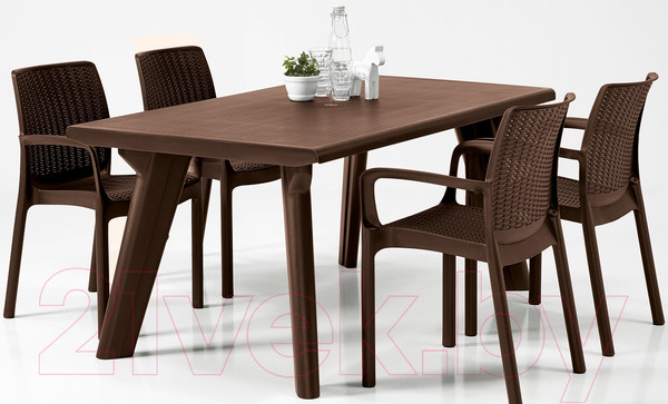 Изображение товара Стул пластиковый Keter Bali Mono / 230670 (коричневый)