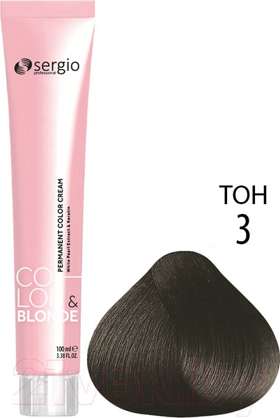 Изображение товара Крем-краска для волос Sergio Professional Color&Blonde 3 (темно-коричневый)