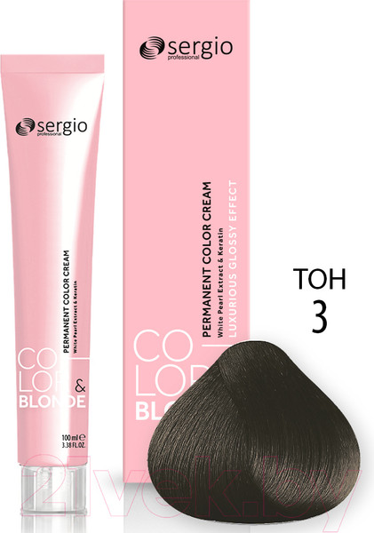 Изображение товара Крем-краска для волос Sergio Professional Color&Blonde 3 (темно-коричневый)