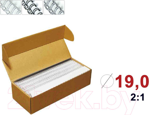 Изображение товара Пружины для переплета D&A art D19 (3/4") на 23 отверстия (черный)