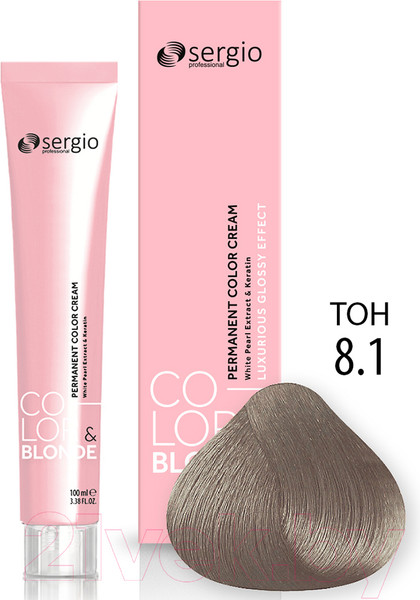 Изображение товара Крем-краска для волос Sergio Professional Color&Blonde 8.1 (блондин пепельный)