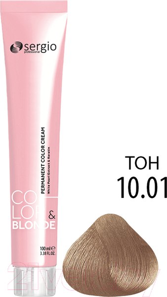 Изображение товара Крем-краска для волос Sergio Professional Color&Blonde 10.01 (очень св. блонд легкий пепельный)