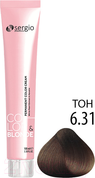 Изображение товара Крем-краска для волос Sergio Professional Color&Blonde 6.31 (темно-русый золот.-пепел.глазир.)