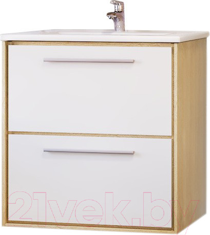 Изображение товара Тумба под умывальник Raval Frame 60 / Fra.01.60/P/W-DS (белый/дуб сонома)