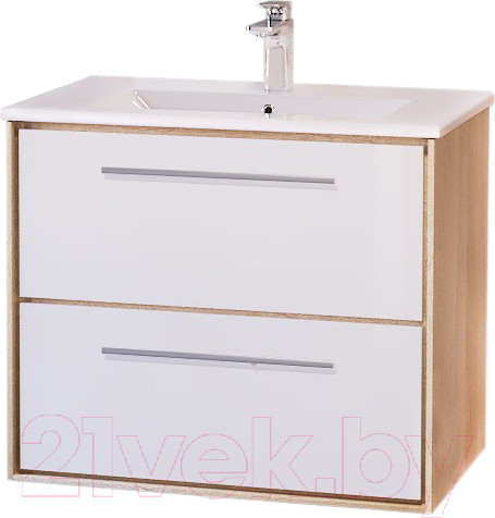 Изображение товара Тумба под умывальник Raval Frame 75 / Fra.01.75/P/W-DS (белый/дуб сонома)