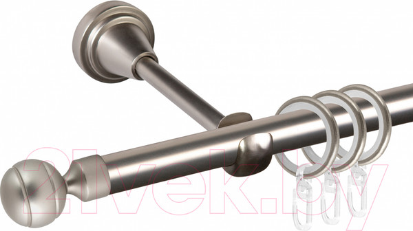 Изображение товара Карниз для штор АС ФОРОС Grace D16Г + наконечники Шар рифленый (1.4м, сатин)