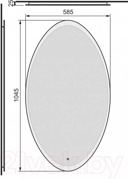 Изображение товара Зеркало Raval Moon 60 / Moo.02.60/W (с подсветкой)