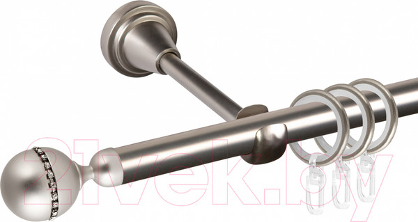 Изображение товара Карниз для штор АС ФОРОС Grace D16Г + наконечники Кортеза (1.6м, сатин)