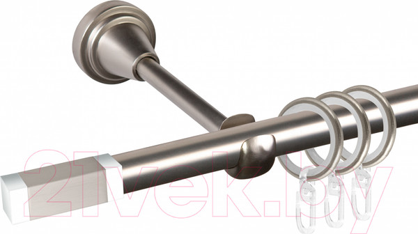 Изображение товара Карниз для штор АС ФОРОС Grace D16Г + наконечники Квадро хром (1.8м, сатин)