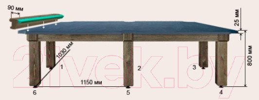Изображение товара Бильярдный стол РуптуР Паж 2 / 181.00.09 (11/7)