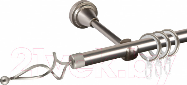 Изображение товара Карниз для штор АС ФОРОС Grace D16Г + наконечники Волна (2.4м, сатин)