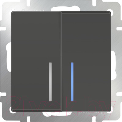 Изображение товара Выключатель Werkel WL07-SW-2G-LED / a035910 (серо-коричневый)