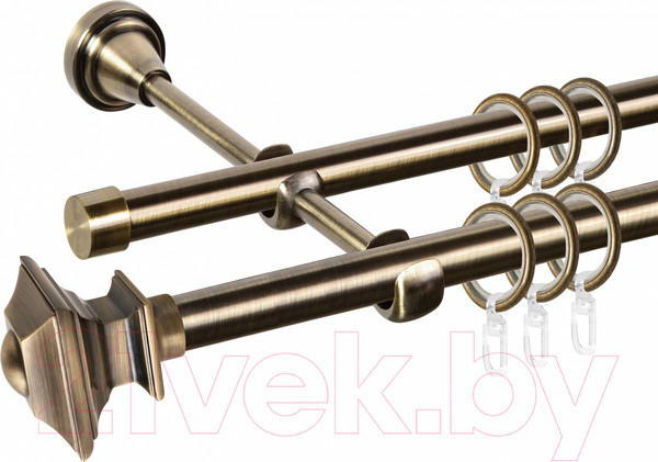 Изображение товара Карниз для штор АС ФОРОС Grace D16Г/16Г + наконечники Верди (1.8м, антик)