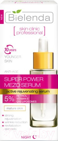 Изображение товара Сыворотка для лица Bielenda Skin Clinic Professional омолажив. с ретинолом и коэнзимом Q10 (30мл)