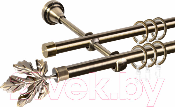 Изображение товара Карниз для штор АС ФОРОС Grace D16Г/16Г + наконечники Клен (1.8м, антик)