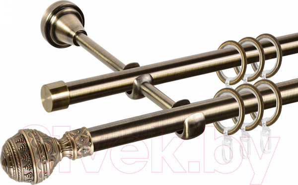 Изображение товара Карниз для штор АС ФОРОС Grace D16Г/16Г + наконечники Ампир (2м, антик)