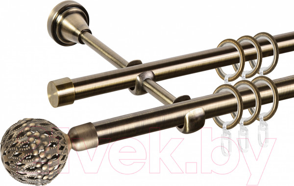Изображение товара Карниз для штор АС ФОРОС Grace D16Г/16Г + наконечники Гуидо (2м, антик)