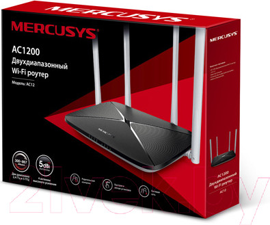 Изображение товара Беспроводной маршрутизатор Mercusys AC12 (черный)