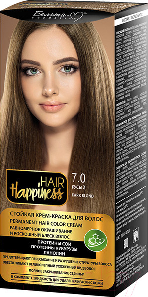 Изображение товара Крем-краска для волос Белита-М Hair Happiness стойкая тон № 7.0 (русый)