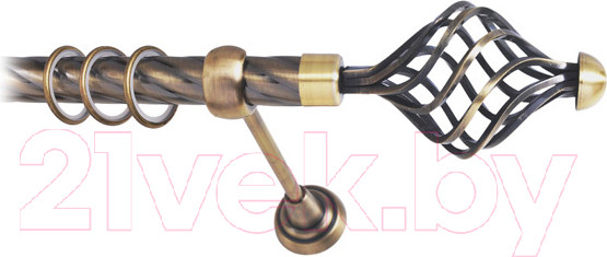 Изображение товара Карниз для штор Lm Decor Вираж 098 1р витой 25мм (антик, 2м)
