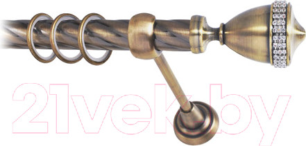 Изображение товара Карниз для штор Lm Decor Кубок 110 1р витой 25мм (антик, 3.6м)