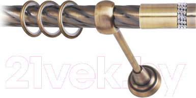 Изображение товара Карниз для штор Lm Decor Имидж 116 1р витой 25 мм (антик, 1.6м)