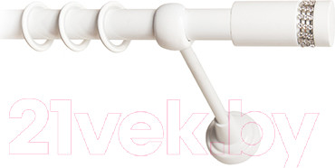 Изображение товара Карниз для штор Lm Decor Имидж 116 1р гладкий 25мм (белый глянец, 1.6м)