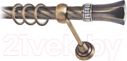 Изображение товара Карниз для штор Lm Decor Севилла 120 1р витой 25мм (антик, 4м)