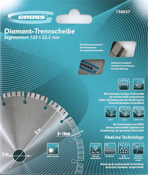Изображение товара Отрезной диск алмазный Gross 730087