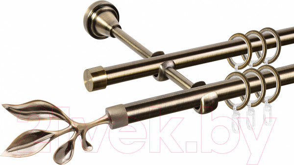 Изображение товара Карниз для штор АС ФОРОС Grace D16Г/16Г + наконечники Баваро (3м, антик)