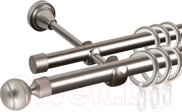 Изображение товара Карниз для штор АС ФОРОС Grace D16Г/16Г + наконечники Шар рифленый (1.6м, сатин)