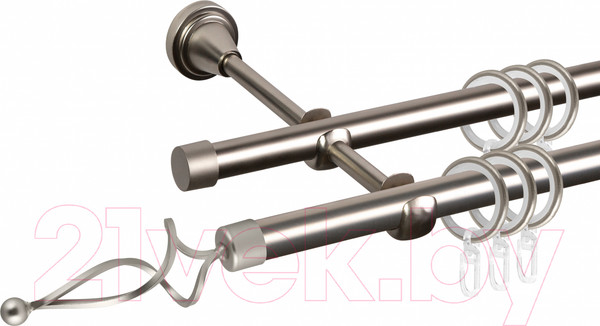 Изображение товара Карниз для штор АС ФОРОС Grace D16Г/16Г + наконечники Волна (1.6м, сатин)