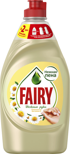 Изображение товара Средство для мытья посуды Fairy Нежные руки. Ромашка и витамин Е (450мл)