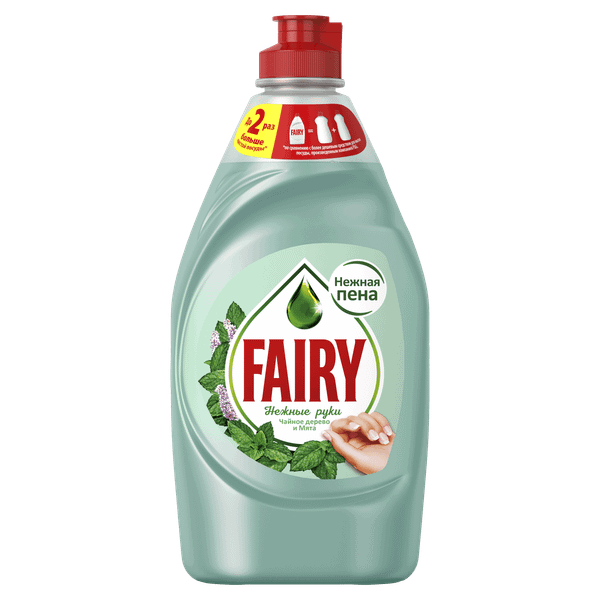 Изображение товара Средство для мытья посуды Fairy Нежные руки Чайное дерево и Мята (450мл)