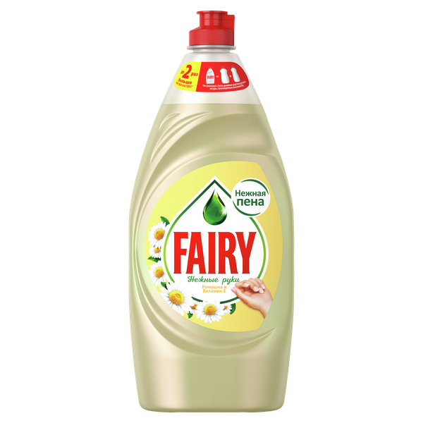 Изображение товара Средство для мытья посуды Fairy Нежные руки. Ромашка и витамин Е (900мл)