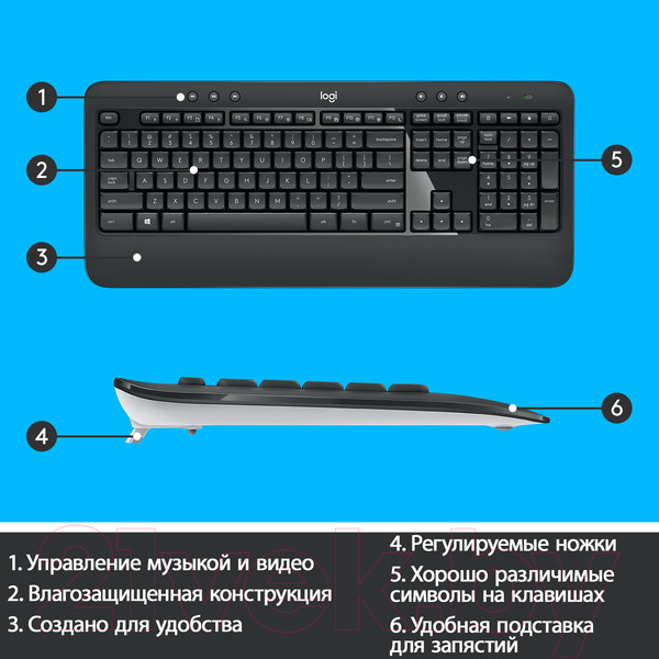 Изображение товара Комплект клавиатура и мышь Logitech MK540 920-008686 / 920-008691