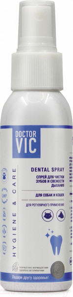 Изображение товара Средство для ухода за полостью рта животных Doctor VIC Для чистки зубов и свежести дыхания (100мл)