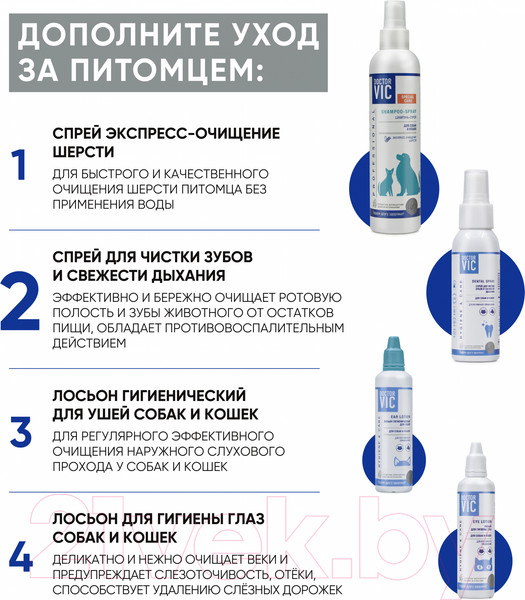 Изображение товара Средство для ухода за полостью рта животных Doctor VIC Для чистки зубов и свежести дыхания (100мл)