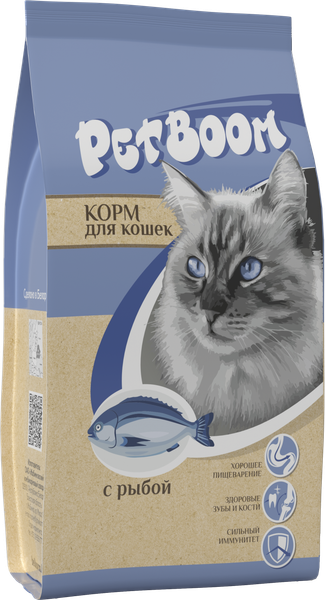 Изображение товара Сухой корм для кошек Petboom Рыба (0.4кг)