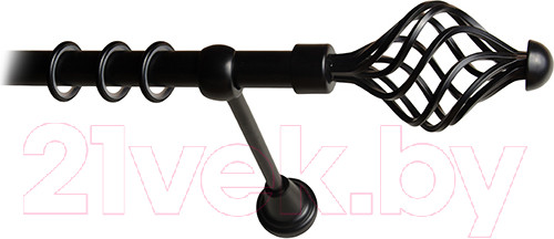 Изображение товара Карниз для штор Lm Decor Вираж 098 1р гладкий 25мм (черный матовый, 4м)