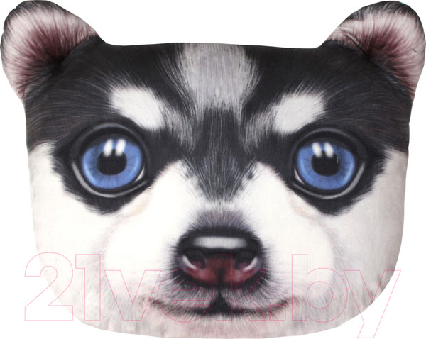 Изображение товара Подушка декоративная MATEX Animals Хаски / 15-932 (темно-коричневый/белый)