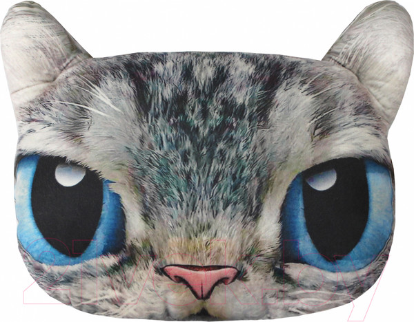 Изображение товара Подушка декоративная MATEX Animals Кот голубые глаза / 15-970 (голубой/серый)