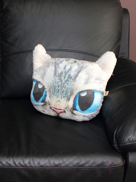 Изображение товара Подушка декоративная MATEX Animals Кот голубые глаза / 15-970 (голубой/серый)