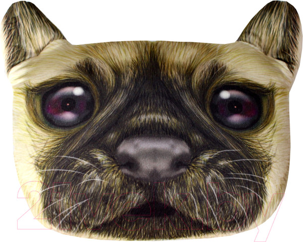 Изображение товара Подушка декоративная MATEX Animals Мопс / 16-007 (темно-коричневый/бежевый)