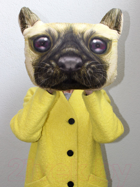 Изображение товара Подушка декоративная MATEX Animals Мопс / 16-007 (темно-коричневый/бежевый)