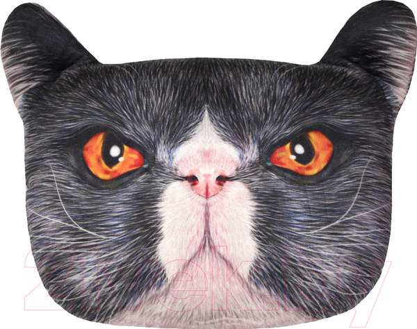 Изображение товара Подушка декоративная MATEX Animals Кот красные глаза / 16-014 (серый/красный)