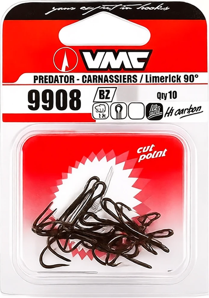 Изображение товара Крючок рыболовный VMC 9908 BZ № 1/0 / 9908BZ-1/0-E (5шт)