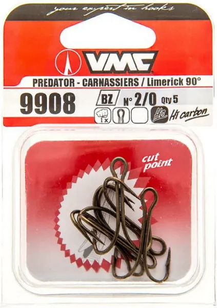 Изображение товара Крючок рыболовный VMC 9908 BZ № 2/0 / 9908BZ-2/0-E (5шт)